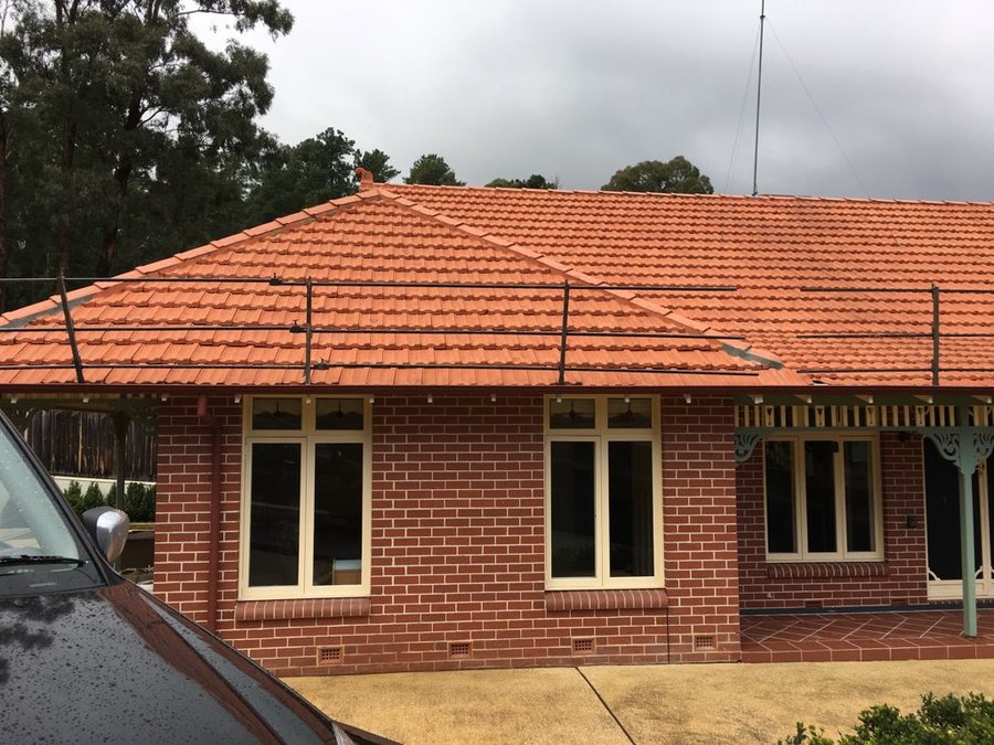 Restored terracotta tiled roof